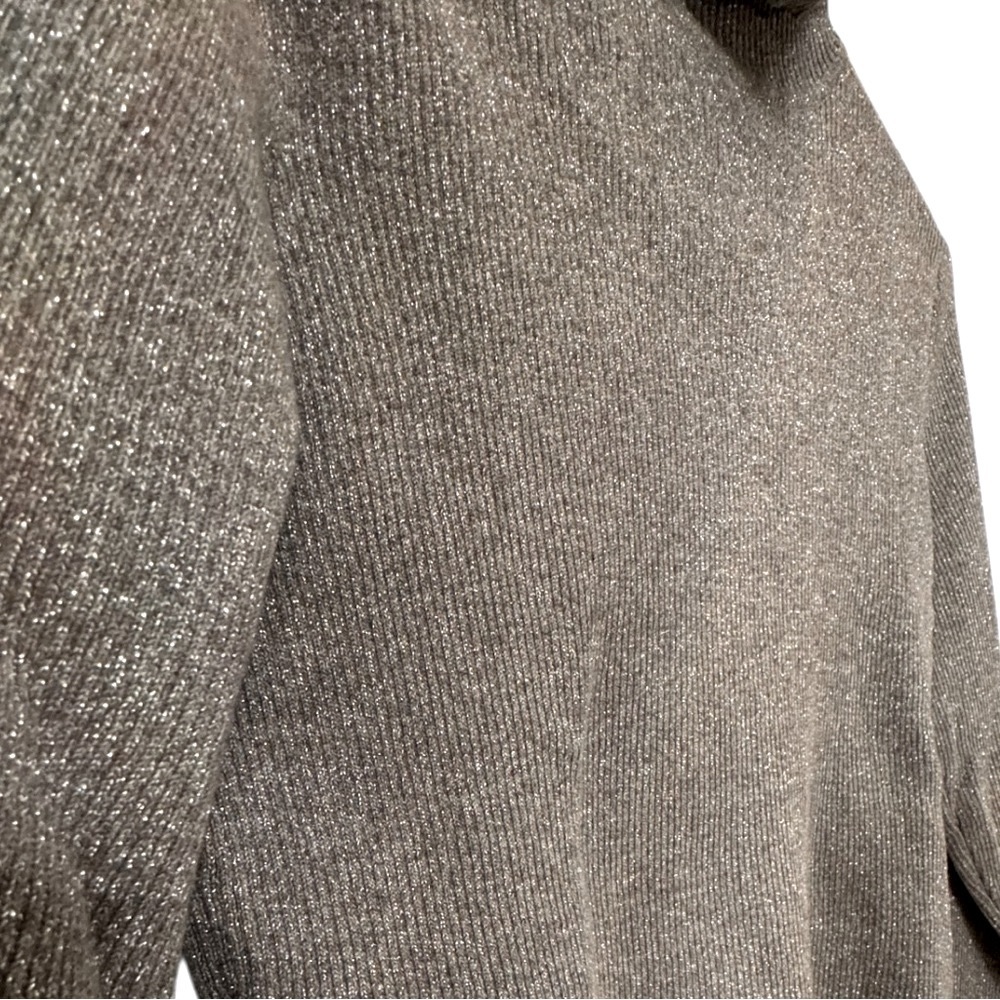 Women’s Sparkly  silver gray Turtleneck Sweater XLP - Picture 3 of 14